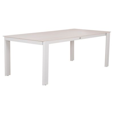 DINING TABLE PUNDER HM6483.02 ALUMINUM IN CREAM WHITE--SINTERED STONE TOP 220x100x76Hcm.
