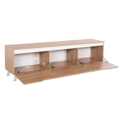 TV FURNITURE KIMIA HM8902.13 MELAMINE SONAMA-WHITE 180Χ35Χ48,5Hcm.