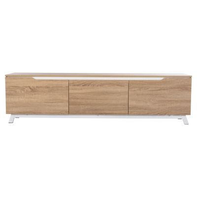 TV FURNITURE KIMIA HM8902.13 MELAMINE SONAMA-WHITE 180Χ35Χ48,5Hcm.