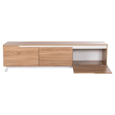 TV FURNITURE KIMIA HM8902.13 MELAMINE SONAMA-WHITE 180Χ35Χ48,5Hcm.