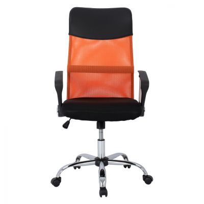 Office chair HM1000.02 Black Orange Mesh chromed leg 61x58x118