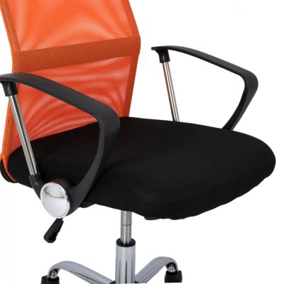 Office chair HM1000.02 Black Orange Mesh chromed leg 61x58x118