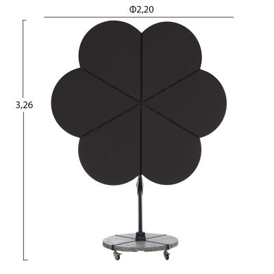 UMBRELLA WITH GROUND BASE SERIES CANNOPY (flower) HM21286.01 ALUMINUM & GRANITE--PENCIL GREY COLOR 2.38x2.2m