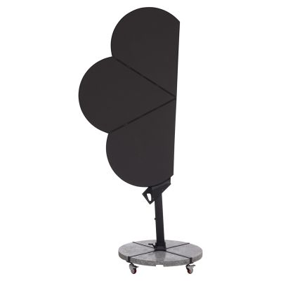 UMBRELLA WITH GROUND BASE SERIES CANNOPY (flower) HM21286.01 ALUMINUM & GRANITE--PENCIL GREY COLOR 2.38x2.2m
