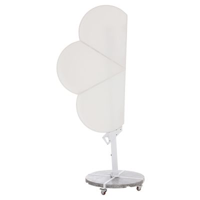 UMBRELLA WITH GROUND BASE SERIES CANNOPY (flower) HM21286.02 ALUMINUM & GRANITE--WHITE COLOR 2.38x2.2m