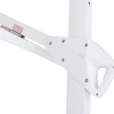 UMBRELLA WITH GROUND BASE SERIES CANNOPY (flower) HM21286.02 ALUMINUM & GRANITE--WHITE COLOR 2.38x2.2m