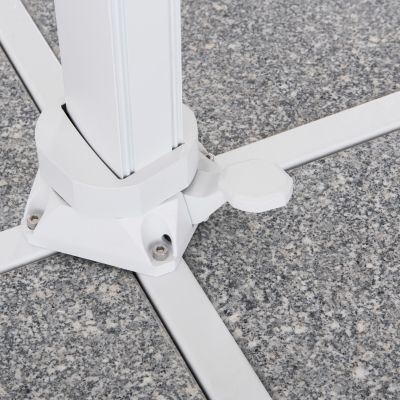 UMBRELLA WITH GROUND BASE SERIES CANNOPY (flower) HM21286.02 ALUMINUM & GRANITE--WHITE COLOR 2.38x2.2m