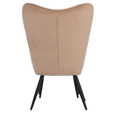 HM8918.11 armchair CRAWLEY, beige velvet, footstool, 70x57x103