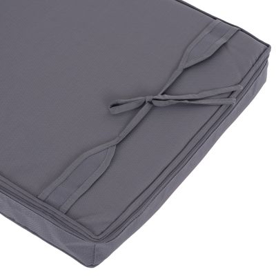 BEACH LOUNGER WITH CUSHION KORINOS HM10777.30T PINE WOOD--TEXTILENE COVER IN GREY 79x204x80Hcm.