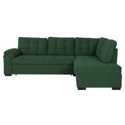 SOFABED RIGHT CORNER JADE HM3144.05R CYPRESS GREEN VELVET 250x80-180x73-88Hcm.