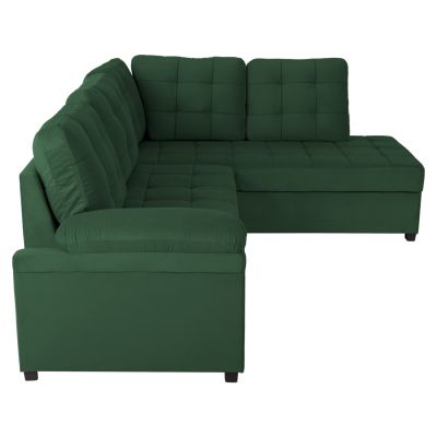 SOFABED RIGHT CORNER JADE HM3144.05R CYPRESS GREEN VELVET 250x80-180x73-88Hcm.