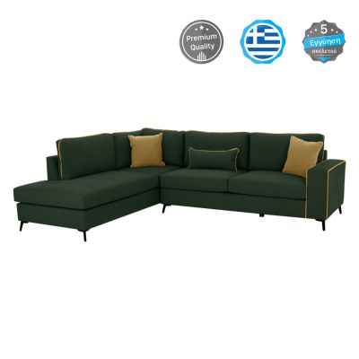 SOFA LEFT CORNER DIVA WATER REPELLANT FABRIC CYPRESS GREEN HM3254.17L 290x235x94Hcm.