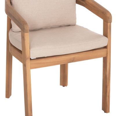 OUTDOOR DINING SET 7PCS FILEM HM10905 ACACIA WOOD IN NATURAL--CUSHION IN BEIGE