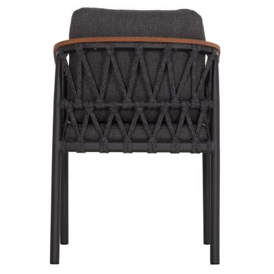 DINING CHAIR STREAM HM6427.01 DARK GREY ALUMINUM-STRAP ROPE & OLEFIN FABRIC 59x63x85Hcm.