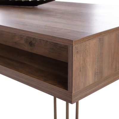 Console Kaitlyn HM8653 Walnut with Gold 120x55x79,5 cm.