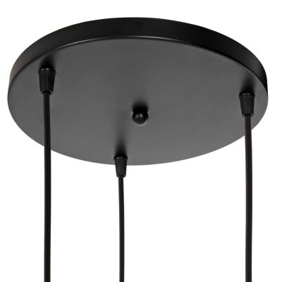 CEILING PENDANT LAMP HM4086 3-LIGHT BLACK METAL CAPS LIKE UMBRELLAS Φ22x123Hcm.