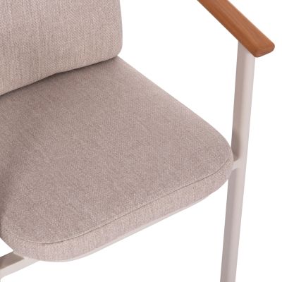 OUTDOOR DINING SET 5PCS SENTI HM11003.02 ALUMINUM CREAM WHITE--OLEFIN CUSHION COVERS BEIGE