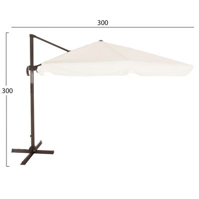 Umbrella SHADER Alu 3x3 360 degree with grey fabric HM6025.01