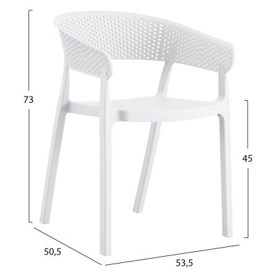 ARMCHAIR POLYPROPYLENE PERFOE HM5941.01 IN WHITE 53,5x50,5x73Hcm.