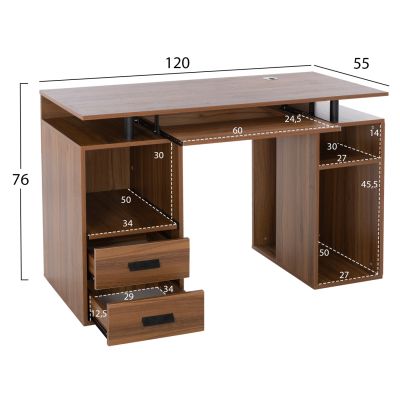 ОФИС БЮРО СТАТУС -ОРЕХ 120Χ55Χ76 см.