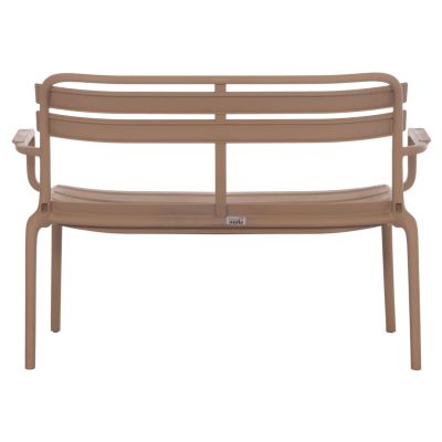 POLYPROPYLENE 2-SEATER BENCH KORVER HM6332.04 CAPPUCCINO 113x65x76Hcm.