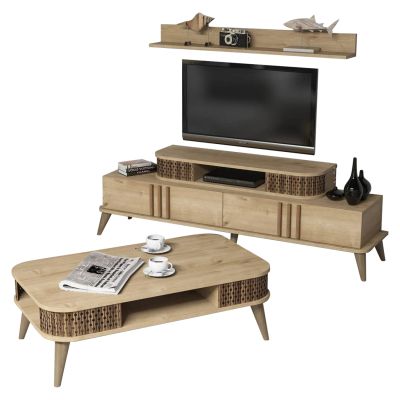 LIVING ROOM COMPOSITION HM11848.01 2PCS NATURAL OAK