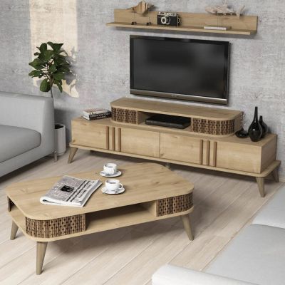 LIVING ROOM COMPOSITION HM11848.01 2PCS NATURAL OAK