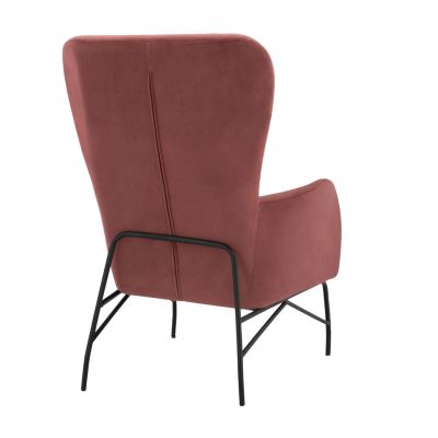 Armchair "ROYALTY", Velvet Dusty Pink, with metal black leg HM8721.02