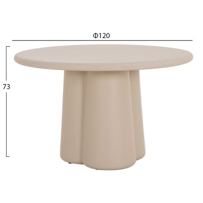 ROUND DINING TABLE NAYU HM6583.02 BEIGE FIBER CEMENT Φ120x73Hcm.