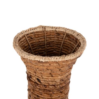 ДЕКОРАТИВНА ПОДОВА ВАЗА-КАФЯВ ЦВЯТ Φ35x104Hcm.