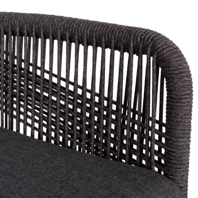 DINING ARMCHAIR HOWARD HM5543.11 BROWN ALUMINUM--ROPE & CUSHION GREY 57.5x62x84Hcm.
