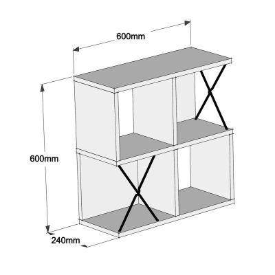 СТЕНЕН РАФТ ΗΜ9520.02 МЕЛАМИН В ЦВЯТ ОРЕХ 60x24x60Hcm.