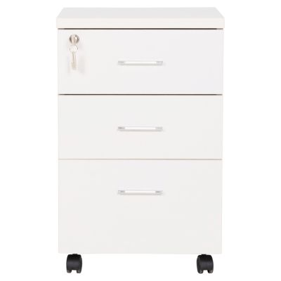 OFFICE DRAWERS WITH KEY LOCK VANCE HM2159 WHITE MELAMINE--WHEELS 39x40x60Hcm.