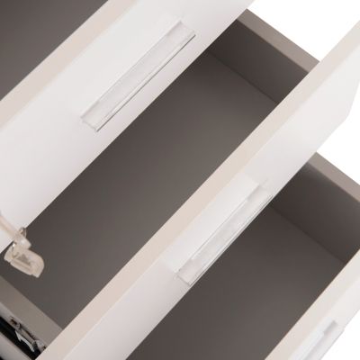 OFFICE DRAWERS WITH KEY LOCK VANCE HM2159 WHITE MELAMINE--WHEELS 39x40x60Hcm.