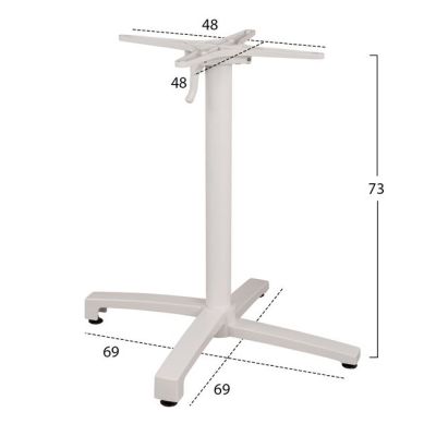 Алуминиева основа Сгъваема бяла матова 69x69x73-92см с кръст HM459.02