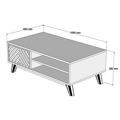 COFFEE TABLE MELAMINE WITH CABINET HM9502.01 IN WALNUT COLOR 105x60x38.2Hcm.