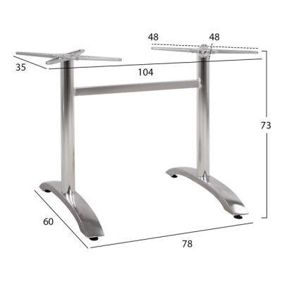 Алуминиева основа 2 крака HM461.03 Хромиран 78x60x73cm