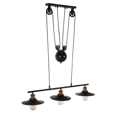 CEILING PENDANT 3-LIGHT HM4120 METAL IN BLACK 91x91x95,5Hcm.