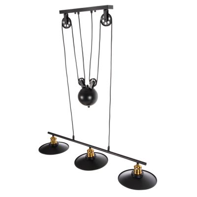CEILING PENDANT 3-LIGHT HM4120 METAL IN BLACK 91x91x95,5Hcm.