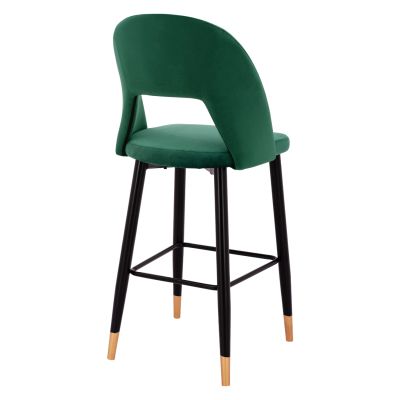 Bar Stool Harper HM8526.03 Velvet Cypress Green with metallic frame 50x51x111cm