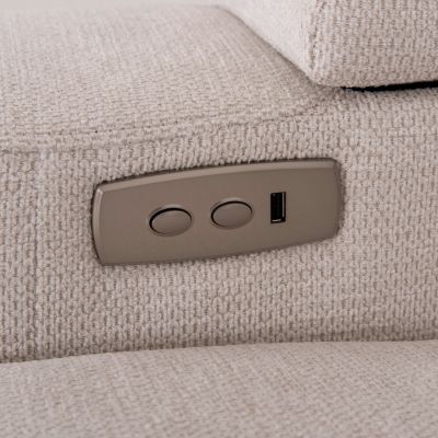 RIGHT CORNER SOFA SYNTHIA HM3308.01R RECLINE & STORAGE SPACE--BEIGE FABRIC 245x170x98Hcm.