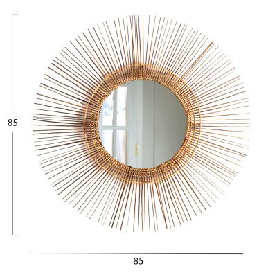ОГЛЕДАЛО КРЪГЛО С КОКОСОВИ ПЛЪЧКИ РАМКА НАТУРАЛЕН ЦВЯТ Φ85см.HM7733