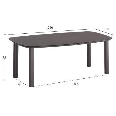 OUTDOOR DINING SET 7PCS SENTI HM10908.01 ALUMINUM & OLEFIN CUSHION COVERS---GREY