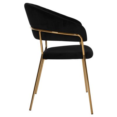 ARMCHAIR THEODORE HM8520.04 BLACK VELVET AND GOLDEN FRAME 55Χ50Χ82Hcm.