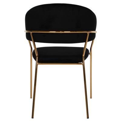 ARMCHAIR THEODORE HM8520.04 BLACK VELVET AND GOLDEN FRAME 55Χ50Χ82Hcm.