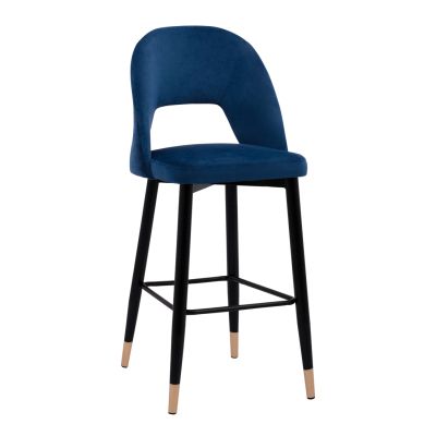 Бар стол Harper-Velvet Blue 50x51x111см
