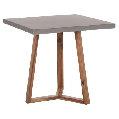 DINING TABLE SQUARE PRIVO HM6602.01 GREY FIBER CEMENT--ACACIA WOOD 80x80x76Hcm.