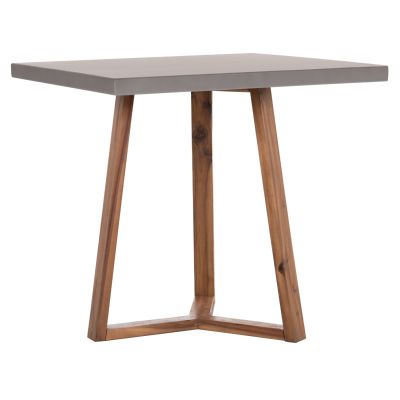 DINING TABLE SQUARE PRIVO HM6602.01 GREY FIBER CEMENT--ACACIA WOOD 80x80x76Hcm.