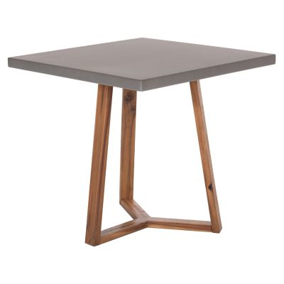 DINING TABLE SQUARE PRIVO HM6602.01 GREY FIBER CEMENT--ACACIA WOOD 80x80x76Hcm.