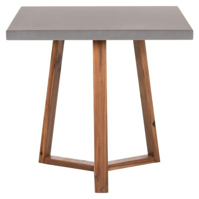 DINING TABLE SQUARE PRIVO HM6602.01 GREY FIBER CEMENT--ACACIA WOOD 80x80x76Hcm.